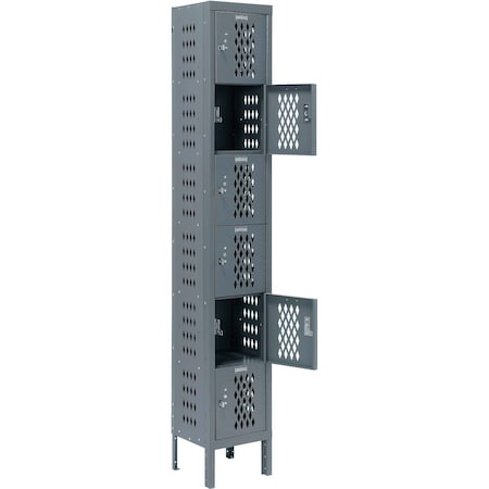 Global Industrial 6-Tier 6 Door Ventilated Locker, 12Wx15Dx12H, Assembled 493253GY